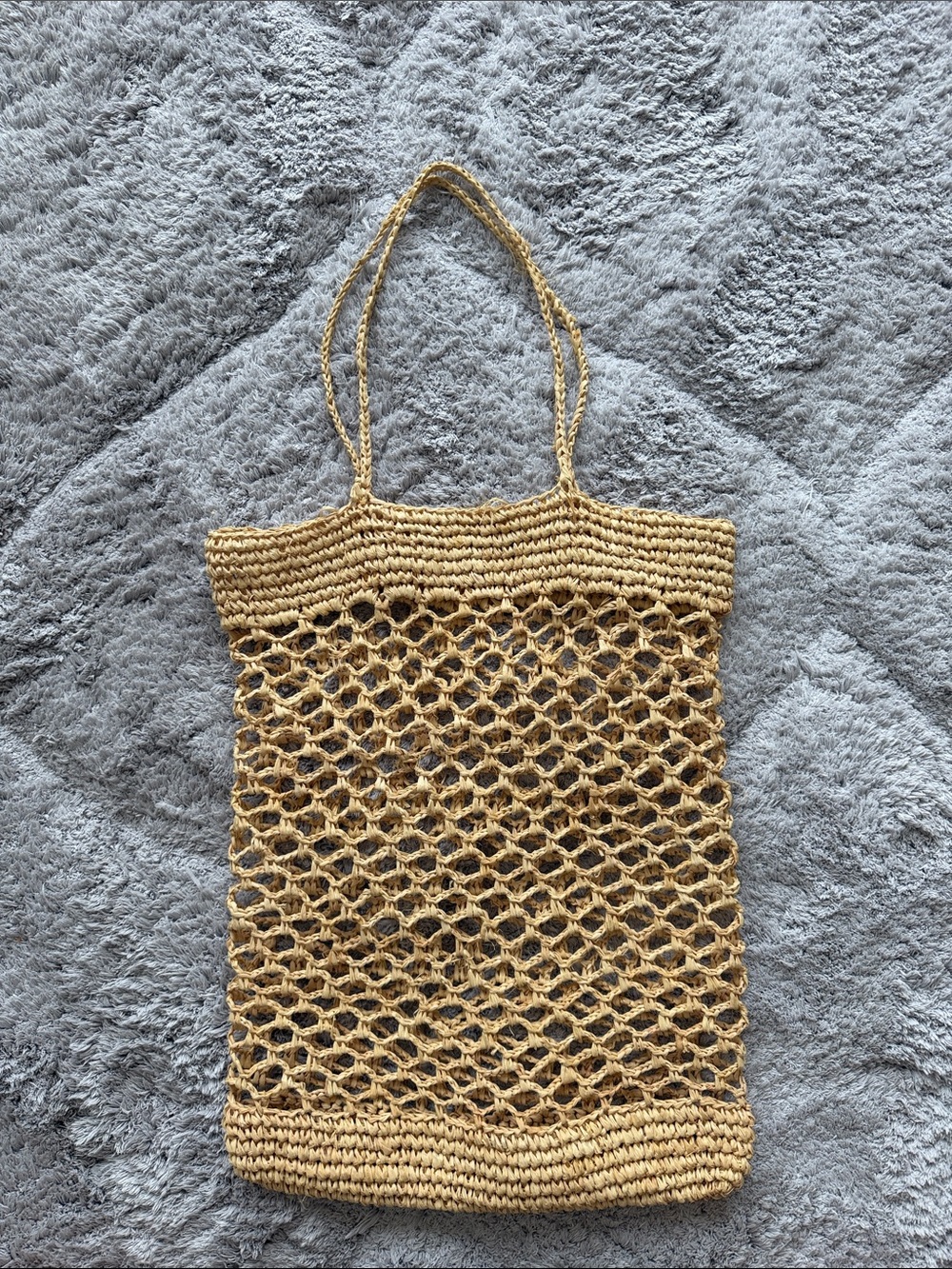 Reformation Crochet Straw Market Tote in Natural - Picture 2 of 6